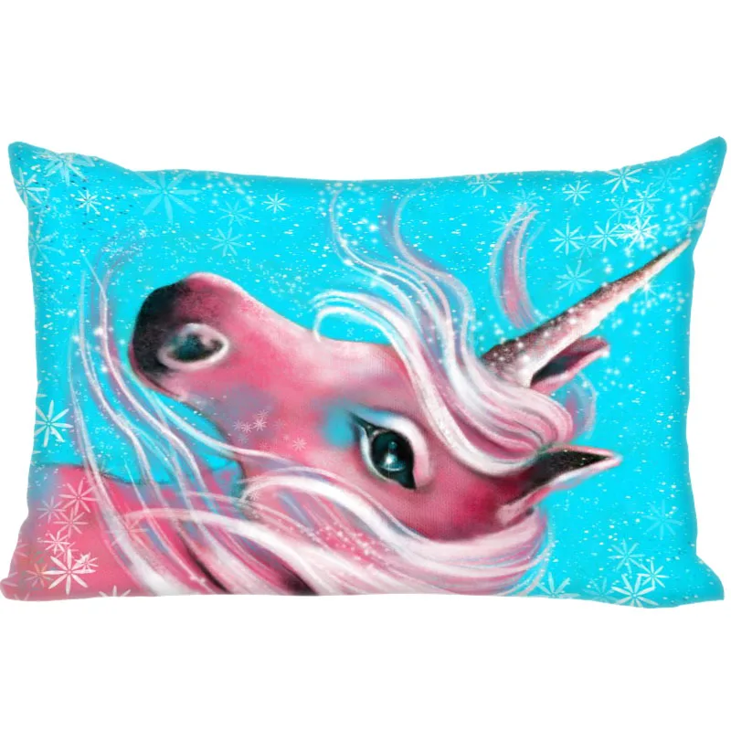 

Unicorn Pillow Cover Bedroom Home Decorative Pillowcase Rectangle Zipper Pillow Cases Satin Fabric Best Gift 45x35cm