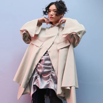 IHOBBY Women Irregular Trench Coat Original Designer Curved Placket with Stud Clasp and Hollow Back Split Sleeve Windbreaker
IHOBBY Women Irregular Trench Coat Original Designer Curved Placket with Stud Clasp and Hollow Back Split Sleeve Windbreaker