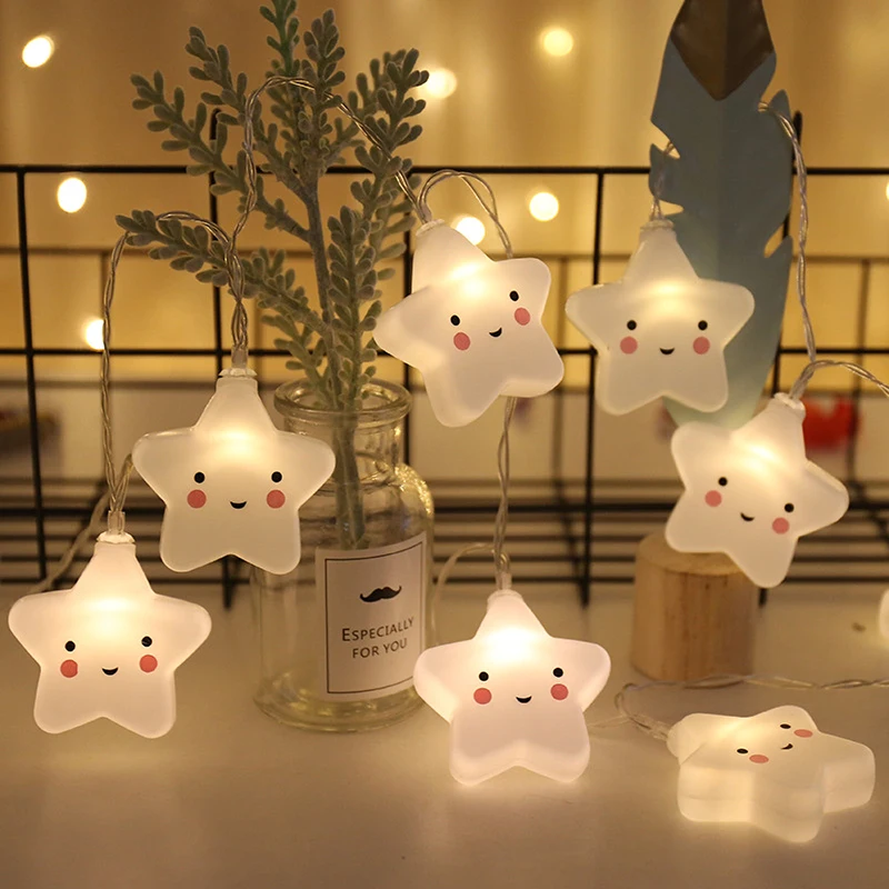LED Cute Smiley Star Lights String Garland 3M 20LED Light String Battery Christmas Lamp Holiday Party Decorative Fairy Lights
LED Cute Smiley Star Lights String Garland 3M 20LED Light String Battery Christmas Lamp Holiday Party Decorative Fairy Lights