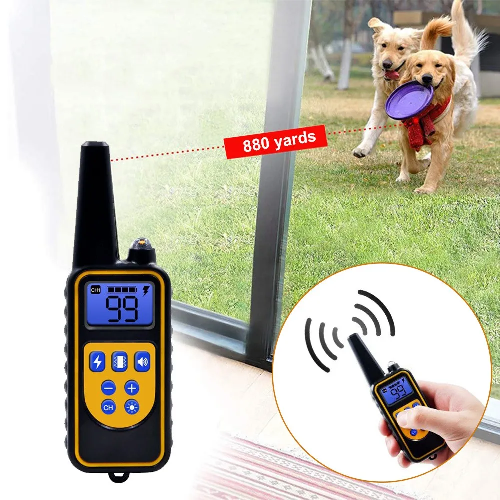 880m Remote Electric Dog Training Collar USB Rechargeable Waterproof Shock Vibration Sound Receiver Collar Control for Dog Train
880m Remote Electric Dog Training Collar USB Rechargeable Waterproof Shock Vibration Sound Receiver Collar Control for Dog Train