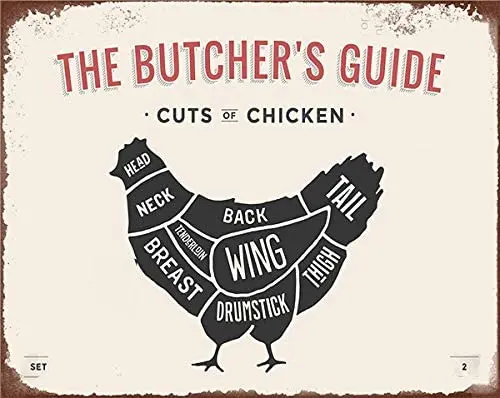 Ryantey Butcher's Curts of Chicken Knives Metal Tin Sign Family Farmhouse Wall Kitchen Decoration 8x12 Inches (Curts of Chicken)
Ryantey Butcher's Curts of Chicken Knives Metal Tin Sign Family Farmhouse Wall Kitchen Decoration 8x12 Inches (Curts of Chicken)