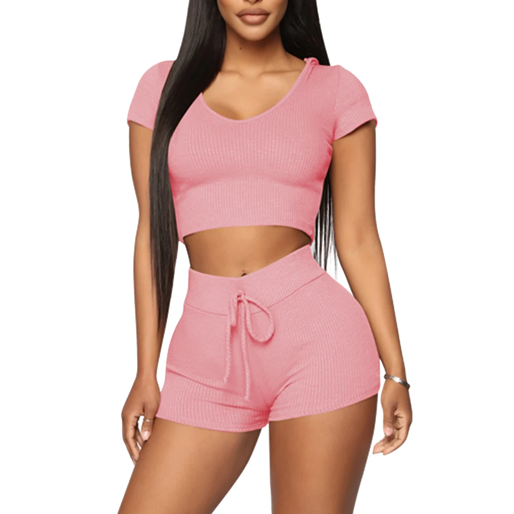 Fadzeco Two Piece Outfits Sweatsuit Women Solid Short Sleeve U Neck T Shirt Crop Tops and Short Pants Set Bodycon Romper
Fadzeco Two Piece Outfits Sweatsuit Women Solid Short Sleeve U Neck T Shirt Crop Tops and Short Pants Set Bodycon Romper