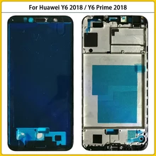 Écran de support LCD Original de 5.7 pouces pour Huawei Y6 2018, cadre avant, boîtier de remplacement, cadre moyen pour Huawei Y6 Prime 2018=