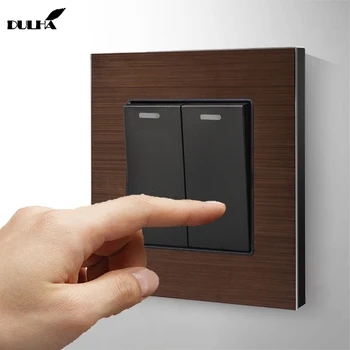 Luxurious Coffee Brown Brushed Aluminum 2 Gang 2 Way Wall Light Switch Satin Metal Panel Electrical Push Button Rocker Switches
Luxurious Coffee Brown Brushed Aluminum 2 Gang 2 Way Wall Light Switch Satin Metal Panel Electrical Push Button Rocker Switches