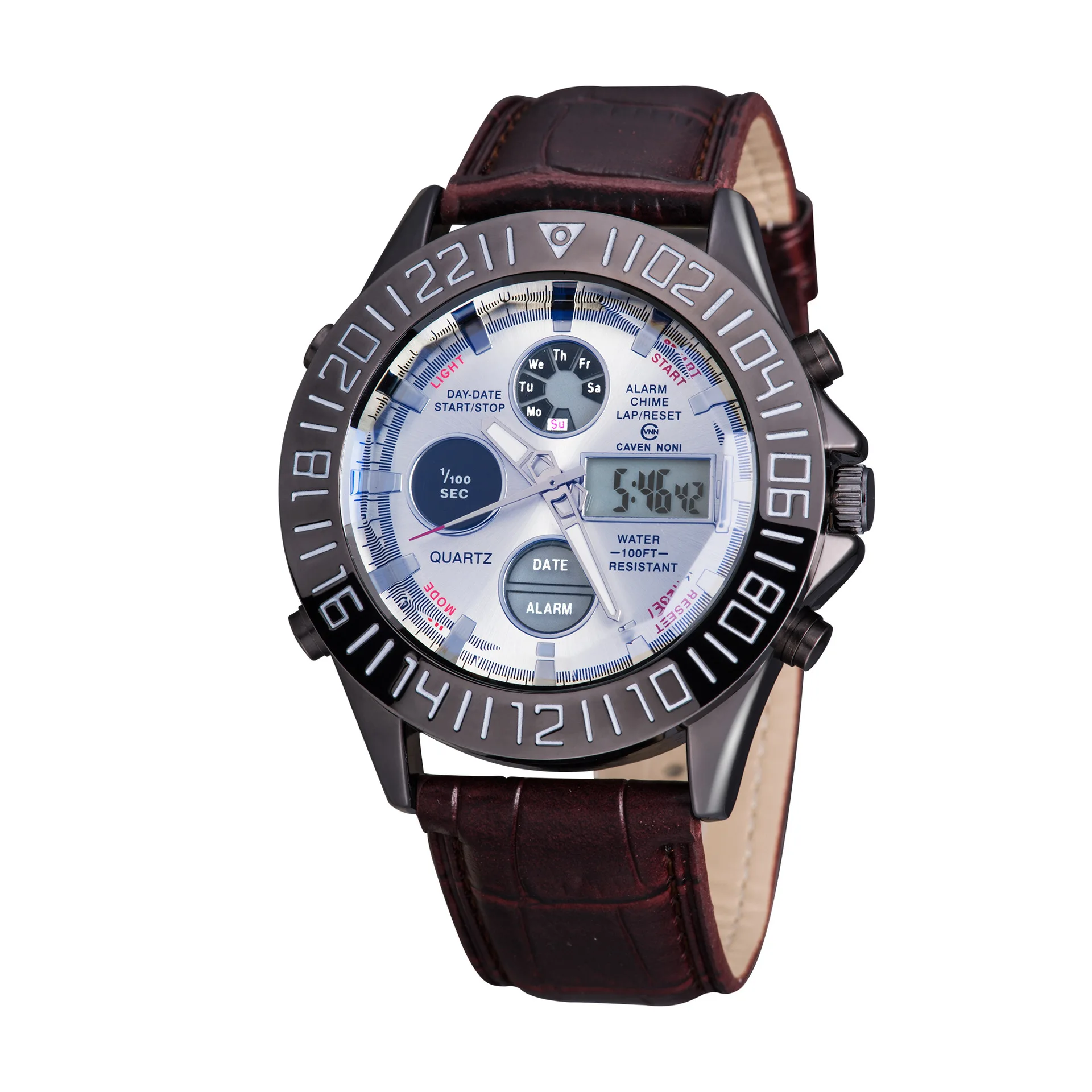 Multi-functional Dual Display Sports Waterproof Backlight ASJ Watch Leather Strap Watch Date Seconds Night Light Hands
Multi-functional Dual Display Sports Waterproof Backlight ASJ Watch Leather Strap Watch Date Seconds Night Light Hands