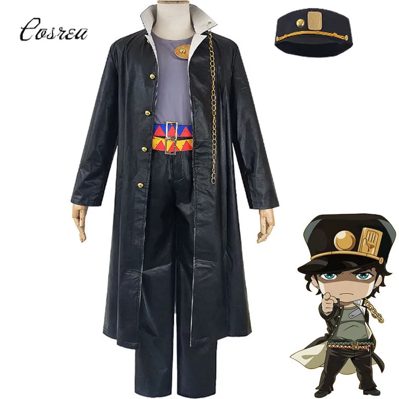 Аниме Jojo Необычные Приключения Косплей Kujo Jotaro шапка костюм для косплея одежда