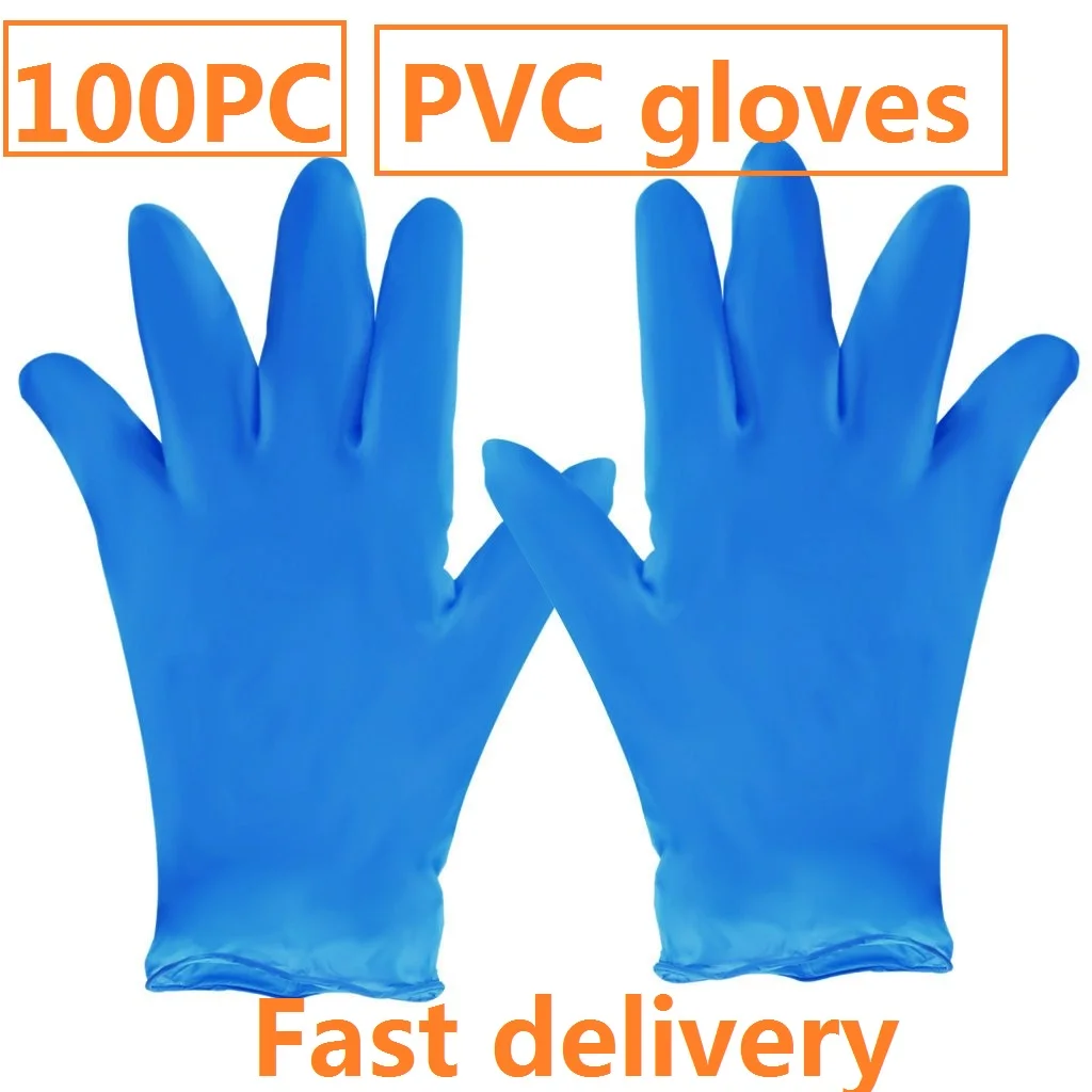 100 шт. одноразовые нитриловые латексные резиновые перчатки для мытья
