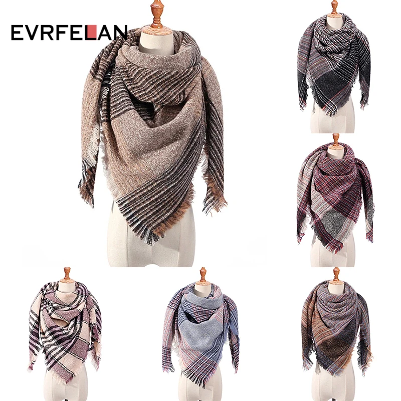 Evrfelan Winter Triangle Scarf For Women Plaid Warm Scarf Knitted Scarves Female Shawls Pashmina Ladies Bandana Blanket Wraps
Evrfelan Winter Triangle Scarf For Women Plaid Warm Scarf Knitted Scarves Female Shawls Pashmina Ladies Bandana Blanket Wraps