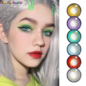 2pcs/pair Beauty Corner Ice Snow Yearly Cycle Soft Color Contact Lens Cosplay Halloween Cosmetic Colored Contact Lenses for eye
2pcs/pair Beauty Corner Ice Snow Yearly Cycle Soft Color Contact Lens Cosplay Halloween Cosmetic Colored Contact Lenses for eye