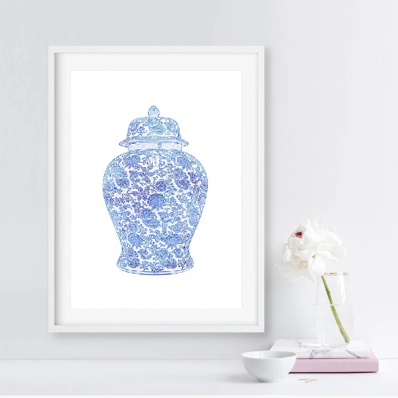 Chinese Ginger Jar Print Blue and White Chinoiserie Waterolor Canvas Art Painting Poster Hampton Style Wall Art Picture Decor
Chinese Ginger Jar Print Blue and White Chinoiserie Waterolor Canvas Art Painting Poster Hampton Style Wall Art Picture Decor