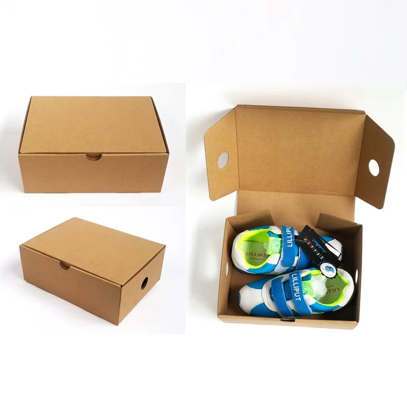 

100Pcs/Lot Kraft Paper Gift Box Brown Foldable Carton Packaging Box Suitable For Clothes Shoes Wholesale