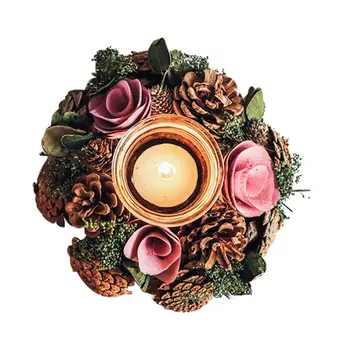 Christmas Wreath Artificial Flower Pine Needle Pine Cone Tealight Candle Holder Wood Tea Light Holder Christmas Decoration
Christmas Wreath Artificial Flower Pine Needle Pine Cone Tealight Candle Holder Wood Tea Light Holder Christmas Decoration
