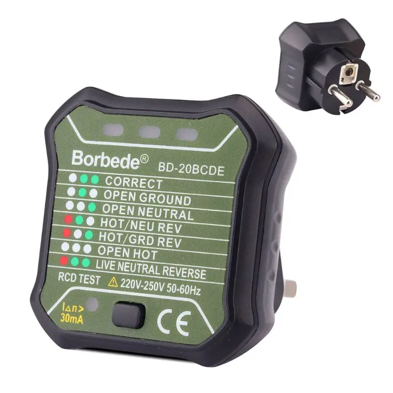 30mA Socket Tester Digital Display Socket Detector Portable Circuit Polarity Voltage Tester
30mA Socket Tester Digital Display Socket Detector Portable Circuit Polarity Voltage Tester