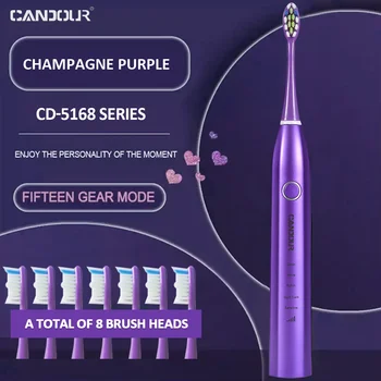 CANDOUR CD-5168 Sonic Toothbrush Rechargeable electric Toothbrush IPX8 Waterproof 15 Mode USB Charger Replacement Heads Set
CANDOUR CD-5168 Sonic Toothbrush Rechargeable electric Toothbrush IPX8 Waterproof 15 Mode USB Charger Replacement Heads Set