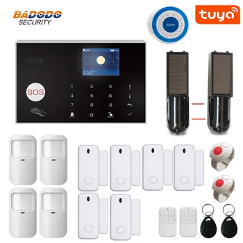 Tuya APP remote control smart WiFi GSM home Alarm system solar infrared beam sensor optional work with Alexa Google Home
Tuya APP remote control smart WiFi GSM home Alarm system solar infrared beam sensor optional work with Alexa Google Home