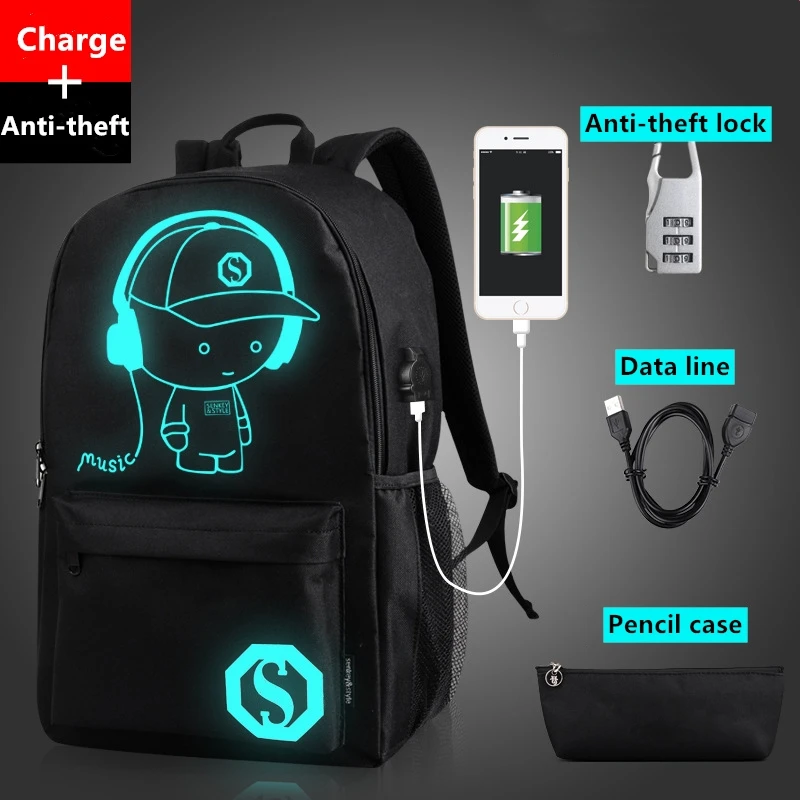 Fashion Backpacks Student Luminous Animation School Bags For Boy Girl Teenager USB Charge Computer Anti-theft Laptop Back pack
Fashion Backpacks Student Luminous Animation School Bags For Boy Girl Teenager USB Charge Computer Anti-theft Laptop Back pack
