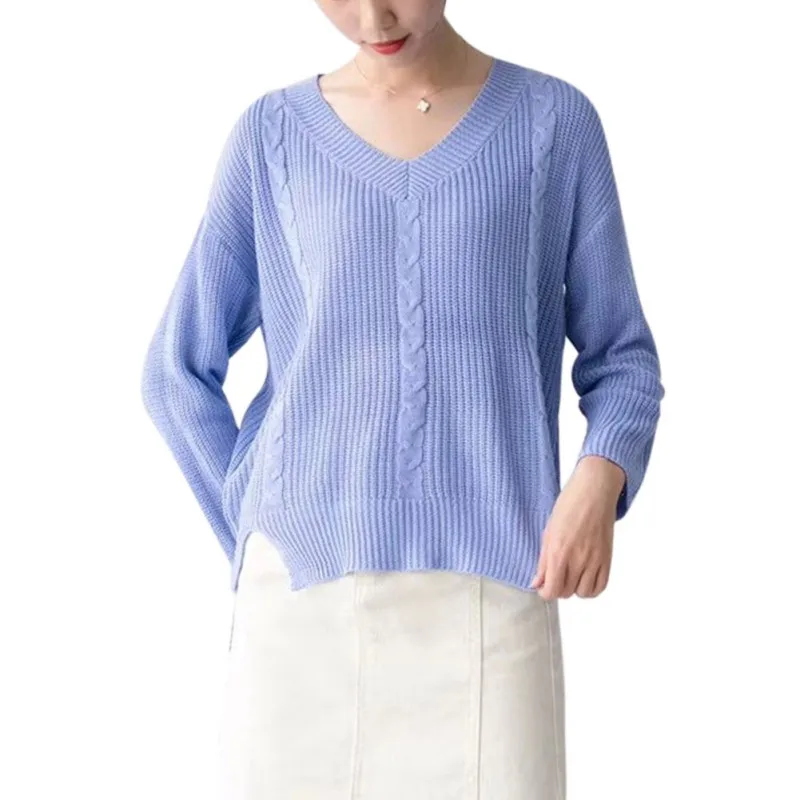 Knitted Sweater Women Solid Color Loose Sweaters Autumn Winter Clothes Basic Pullover
Knitted Sweater Women Solid Color Loose Sweaters Autumn Winter Clothes Basic Pullover