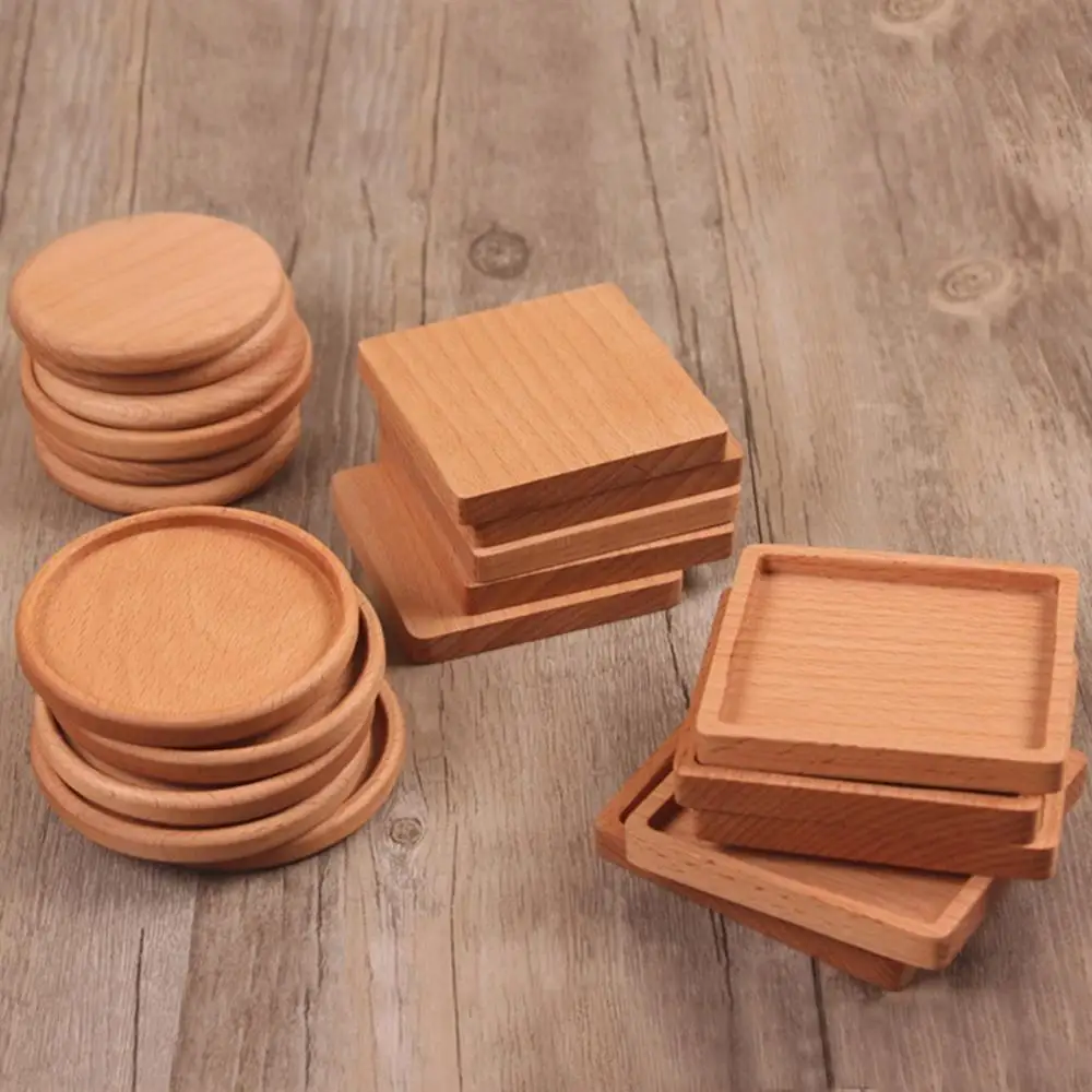 

1pcs Wooden Coaster Placemats Walnut Wood Non-slip Cup Mat Insulated Teacup Pad Heat Resistant Home Tea Coffee Cup Pad