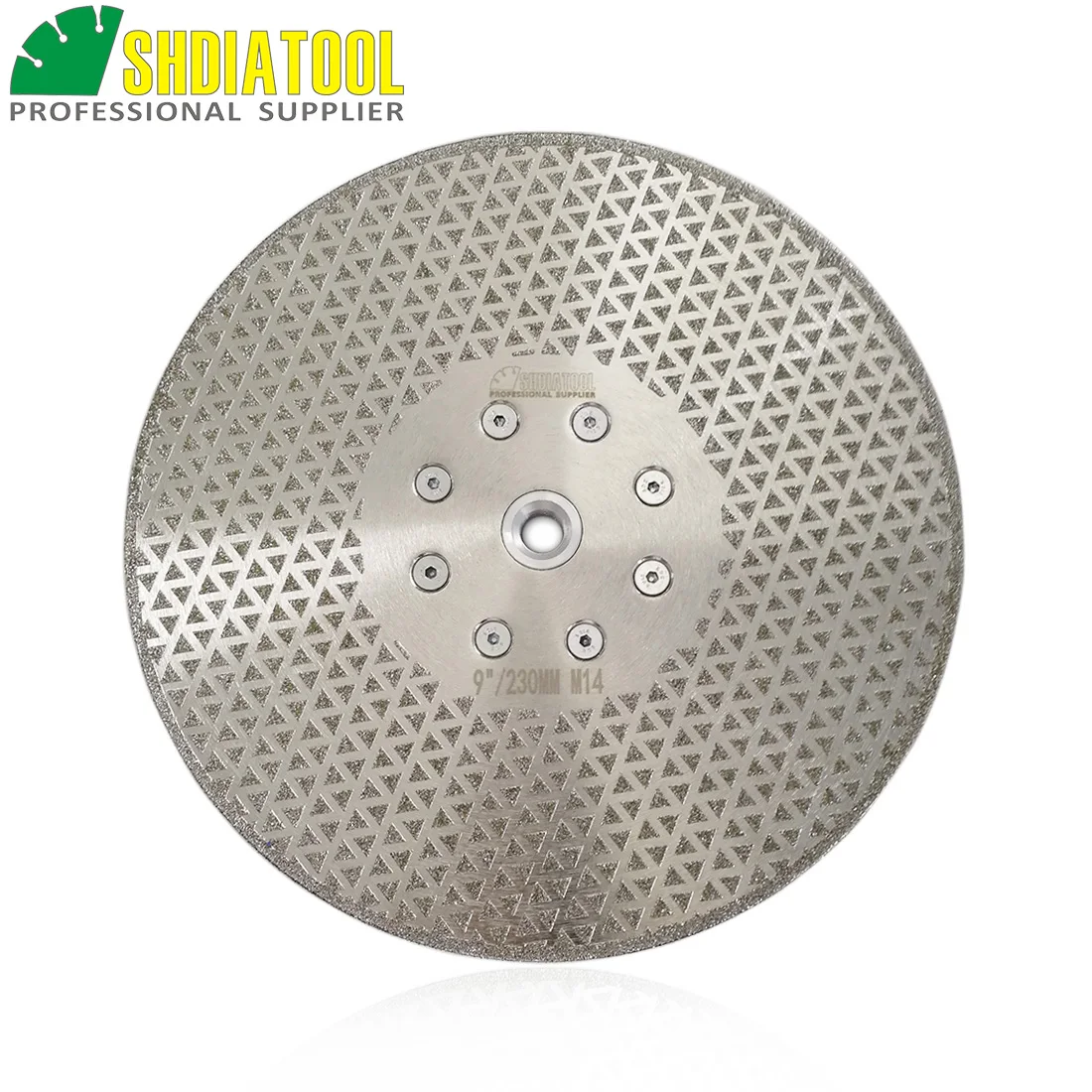 

SHDIATOOL 1pc 9"/230mm M14 Flange Electroplated Diamond Cutting Grinding Discs Granite Marble Double Stone Side Coated Saw Blade