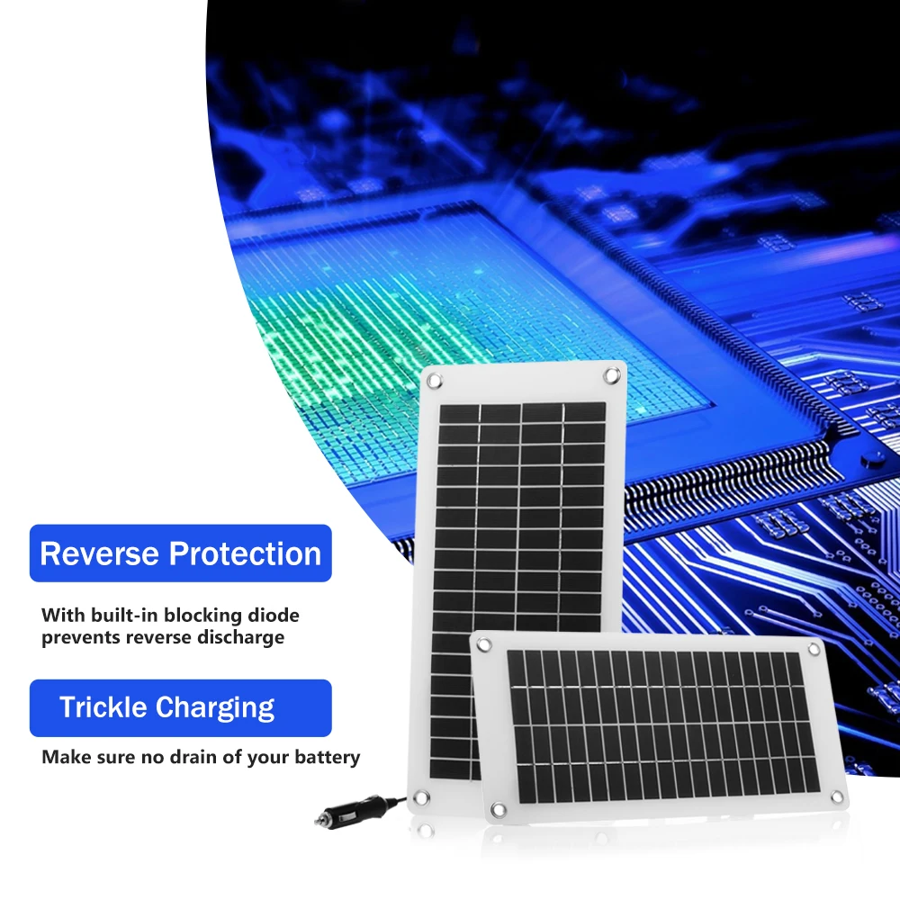 Solar Car Battery Charger Maintainer Semi-flexible Portable Solar Power Panel Trickle Charging For RV Motorcycle Boat Marine
Solar Car Battery Charger Maintainer Semi-flexible Portable Solar Power Panel Trickle Charging For RV Motorcycle Boat Marine