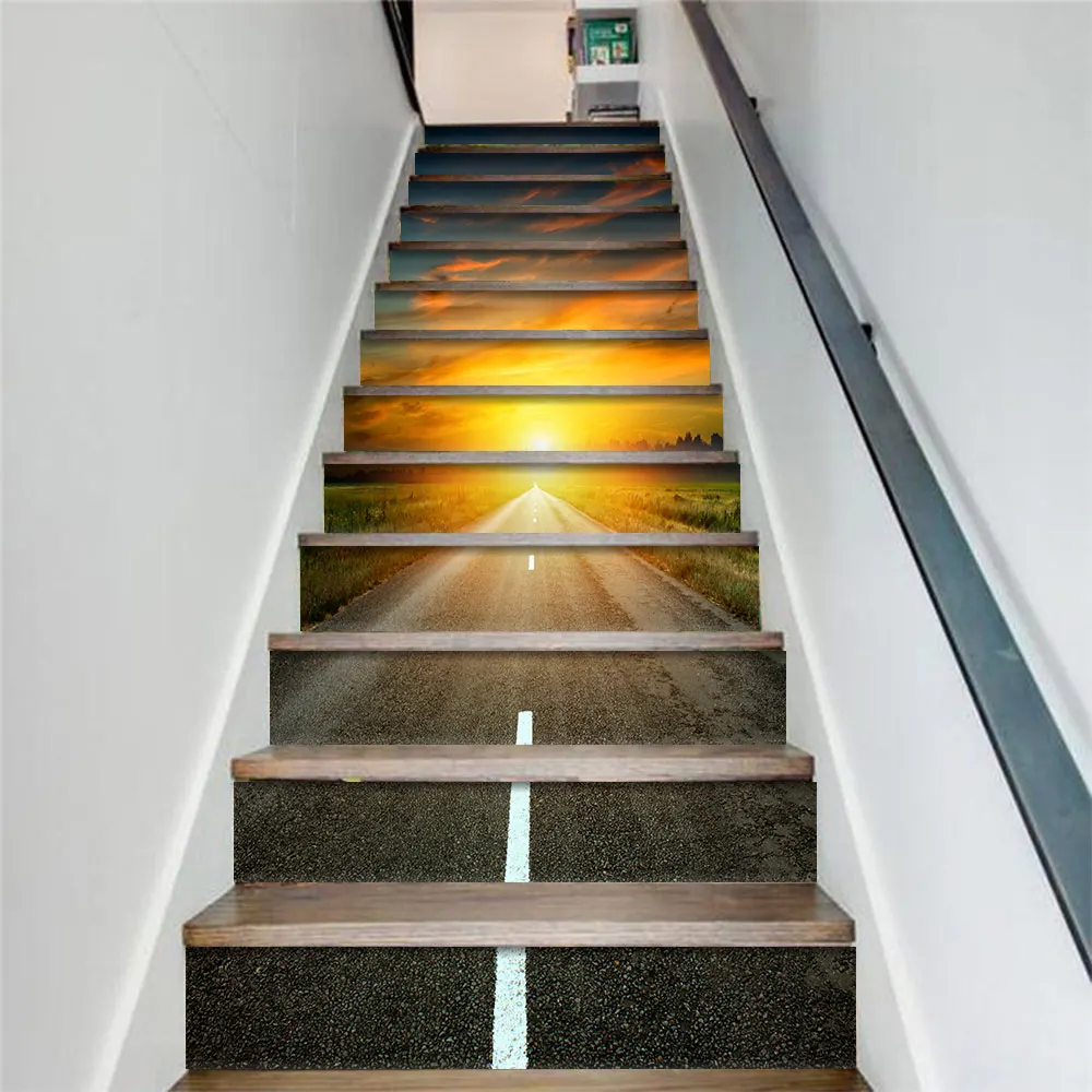 13 Pcs/Set 3D Stair Sticker DIY Highway Sunshine Wall Decal Mural Wallpaper Removable For Home Decor Creative Stairs Stickers
13 Pcs/Set 3D Stair Sticker DIY Highway Sunshine Wall Decal Mural Wallpaper Removable For Home Decor Creative Stairs Stickers