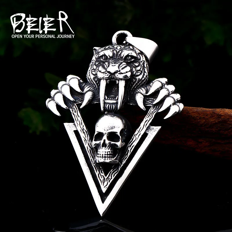 BEIER 316L Stainless steel Tiger tooth skull pendant necklace man chain Unisex Luck Alloy Retro Vintage Jewelry LHP100
BEIER 316L Stainless steel Tiger tooth skull pendant necklace man chain Unisex Luck Alloy Retro Vintage Jewelry LHP100