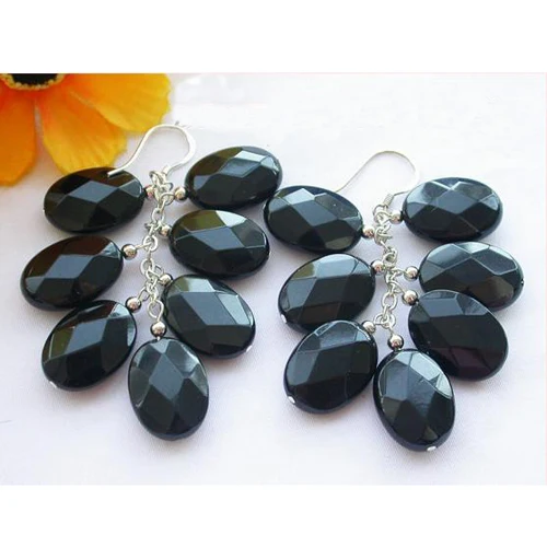 New Arrival Favorite Pearl Earrings Excellent 18mm Ellipse Black Faceted Bead Agate Dangle Earring S925 Sterling Silver Hook
New Arrival Favorite Pearl Earrings Excellent 18mm Ellipse Black Faceted Bead Agate Dangle Earring S925 Sterling Silver Hook