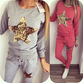 Winter Women 2Pcs Hoodies Sequin Star Sweatshirt + Trousers Pants Clothing Sets Fashion Casual Warm Outwear Suit
Winter Women 2Pcs Hoodies Sequin Star Sweatshirt + Trousers Pants Clothing Sets Fashion Casual Warm Outwear Suit