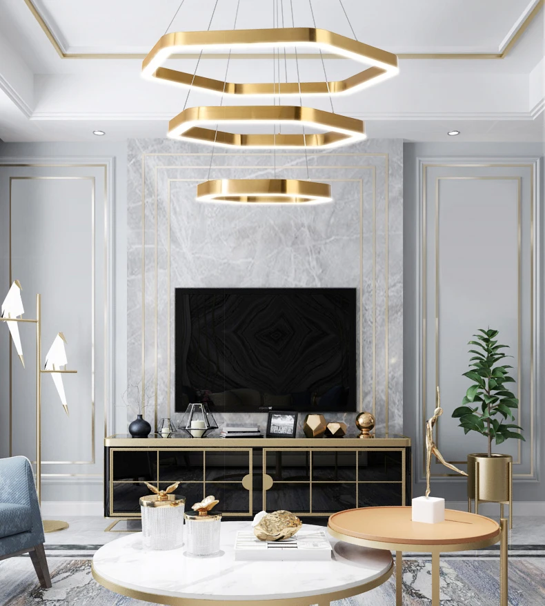 Hexagonal Ceiling Lamp Is Suitable for Living Room Kitchen and Bedroom Fixtures Ring Modern Chandelier Led Metal Pendant Lamp
Hexagonal Ceiling Lamp Is Suitable for Living Room Kitchen and Bedroom Fixtures Ring Modern Chandelier Led Metal Pendant Lamp