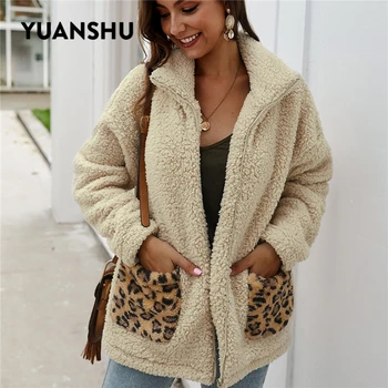 YUANSHU 2019 Winter Thick Leopard Jacket Coat Women Plush Warm Zipper Teddy Bear Coat Female Casual Outwear Overcoat Plus Size
YUANSHU 2019 Winter Thick Leopard Jacket Coat Women Plush Warm Zipper Teddy Bear Coat Female Casual Outwear Overcoat Plus Size