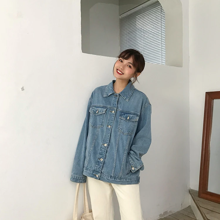 Colorfaith New 2020 Autumn Winter Women Denim Jacket Outerwear Hooded High Street Fashionable Korean Style Jeans Tops JK8303