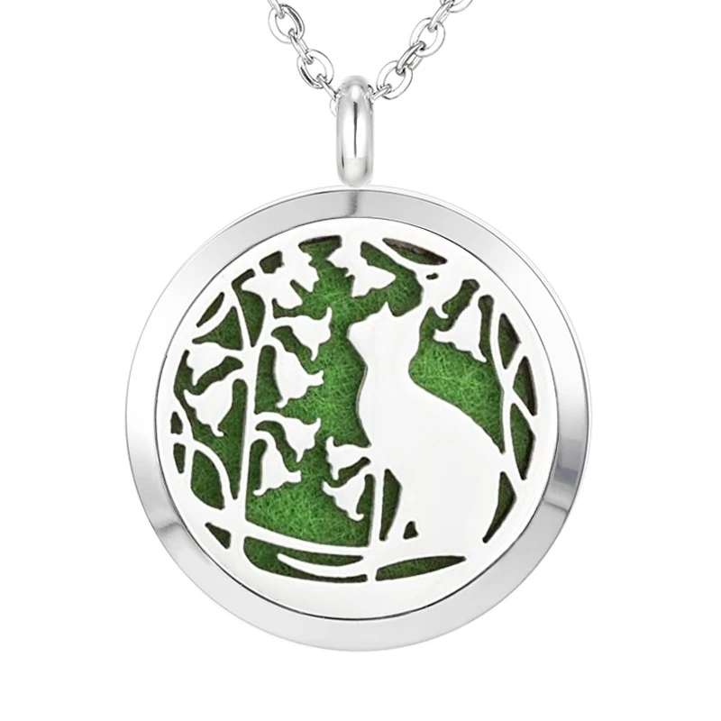 023 Essential Oil Diffuser Locket Pendant Necklace