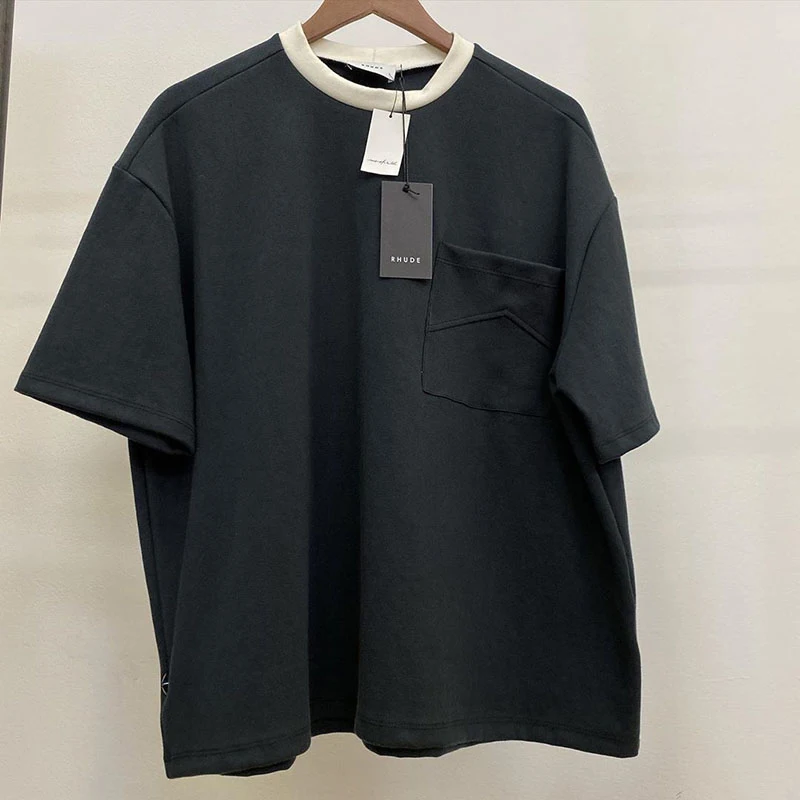Весенне летняя футболка Rhude для мужчин и женщин 1:1 высокое качество в стиле хип