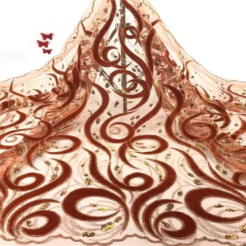 African Velvet Lace Fabric 2019 High Quality Wine Lace Fabrics with Sequins French Mesh Lace for Party
African Velvet Lace Fabric 2019 High Quality Wine Lace Fabrics with Sequins French Mesh Lace for Party