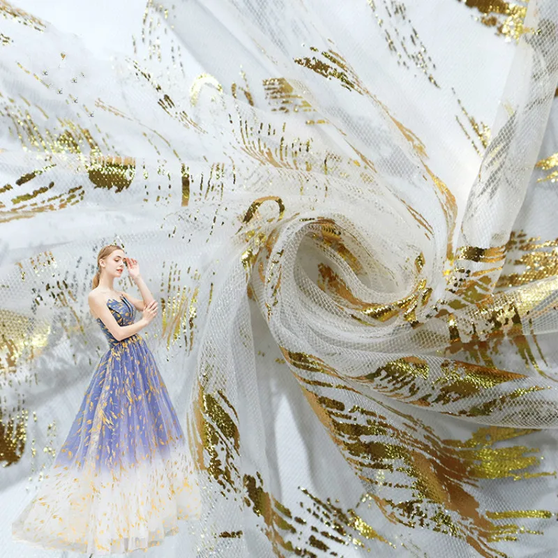 Bronzing Printing Mesh Fabric Textile Polyester Fabric DIY Craft Banquet Dress Wedding Dress Fabrics Sold By Meter
Bronzing Printing Mesh Fabric Textile Polyester Fabric DIY Craft Banquet Dress Wedding Dress Fabrics Sold By Meter