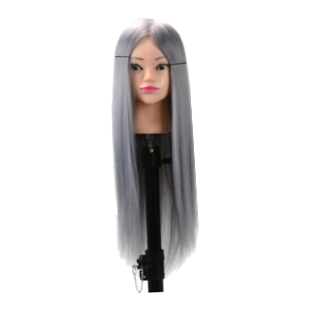 23'' Hair Styling Mannequin Head Training Cosmetology Doll Head w/ Clamp Gray 23'' Hair Styling Mannequin Head Training Cosmetology Doll Head w/ Clamp Gray