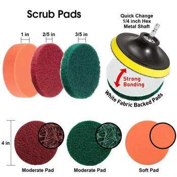 14PCS/Set Power Scrubber Cleaning Drill Brush Kit Tub Cleaner Combo Tool Medium Duty Nylon Brushes Green Drill Cleaning Sponge
14PCS/Set Power Scrubber Cleaning Drill Brush Kit Tub Cleaner Combo Tool Medium Duty Nylon Brushes Green Drill Cleaning Sponge