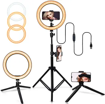 10 Inch 6500k Selfie Ring Light USB Ring Lamp For Telephone With Tripod Stand Use In Youtuber,Video , Live Stream
10 Inch 6500k Selfie Ring Light USB Ring Lamp For Telephone With Tripod Stand Use In Youtuber,Video , Live Stream