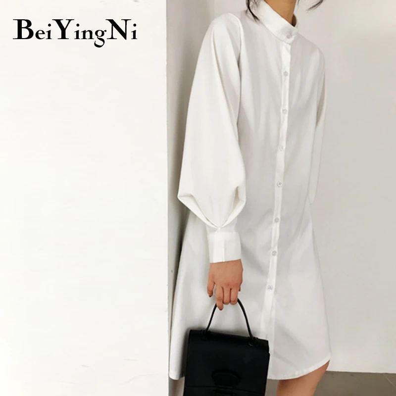 Beiyingni Vintage Long Shirt Dress Women Lantern Sleeve Autumn Tops Blouses Female Solid Soft Casual Blusas Ladies Loose Shirts 
Beiyingni Vintage Long Shirt Dress Women Lantern Sleeve Autumn Tops Blouses Female Solid Soft Casual Blusas Ladies Loose Shirts