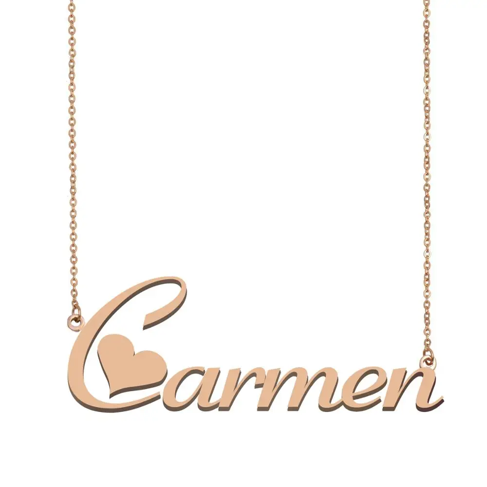 

Carmen Name Necklace Chokers Custom Nameplate Pendant for Women Girls Best Friends Birthday Wedding Christmas Mother Days Gift