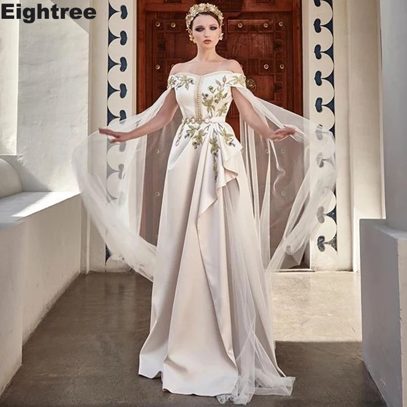 Eightree Moroccan Caftan Evening Dresses Lace Appliques Muslim Prom Dresses Elegant Off the Shoulder A Line Formal Party Gowns
Eightree Moroccan Caftan Evening Dresses Lace Appliques Muslim Prom Dresses Elegant Off the Shoulder A Line Formal Party Gowns