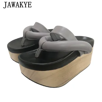 JAWAKYE New Platform Wedge Flip Flops Women Runway Designer Genuine Leather Slides Slipper Black Gray Summer Beach Shoes Woman
JAWAKYE New Platform Wedge Flip Flops Women Runway Designer Genuine Leather Slides Slipper Black Gray Summer Beach Shoes Woman