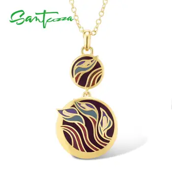 SANTUZZA Brass Necklace For Woman Colorful Flower Pendant Necklace HANDMADE Enamel Party Fashion Jewelry
SANTUZZA Brass Necklace For Woman Colorful Flower Pendant Necklace HANDMADE Enamel Party Fashion Jewelry