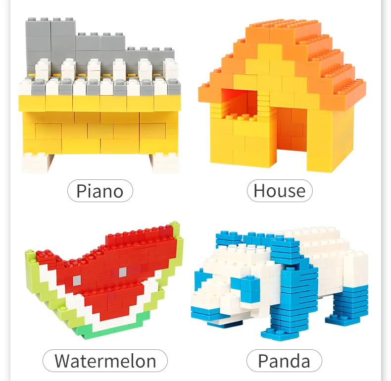 200-1000 Pcs Building Blocks DIY Creative Bricks Model Constructor Educational Kids Toys