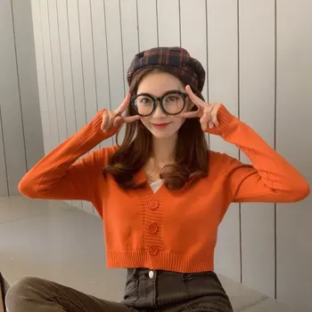 Female Short Chic Cardigan Thin Solid Color Onesize Spring Autumn Jumper Sweater Outwear Japan Sweet Casual V-necked A68
Female Short Chic Cardigan Thin Solid Color Onesize Spring Autumn Jumper Sweater Outwear Japan Sweet Casual V-necked A68