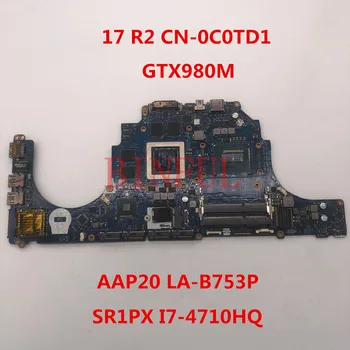 For Dell Alienware 17 R2 Laptop Motherboard CN-0C0TD1 0C0TD1 C0TD1 AAP20 LA-B753P With SR1PX I7-4710HQ GTX980M 100% full Tested
For Dell Alienware 17 R2 Laptop Motherboard CN-0C0TD1 0C0TD1 C0TD1 AAP20 LA-B753P With SR1PX I7-4710HQ GTX980M 100% full Tested