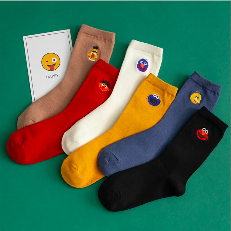Newest Funny Cartoon Socks For Women With Funny Bird Embroidery Novelty Women Cute Socks Sesame Street Elmo Fashion Cotton Socks
Newest Funny Cartoon Socks For Women With Funny Bird Embroidery Novelty Women Cute Socks Sesame Street Elmo Fashion Cotton Socks
