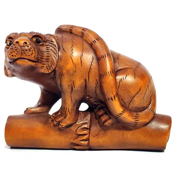 Y6781 - 2" Hand Carved Boxwood Netsuke Carving : Tiger 
Y6781 - 2" Hand Carved Boxwood Netsuke Carving : Tiger