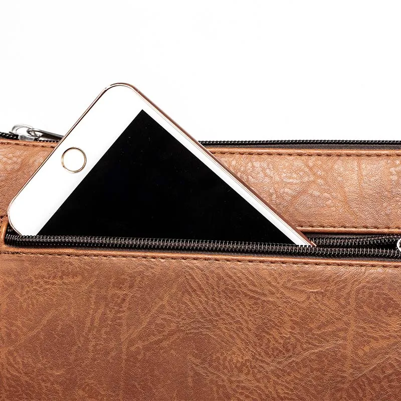 Generic PU Leather Waist Bag Men Travel Waist Pack Small Fanny Pack