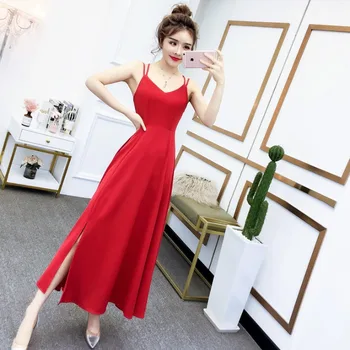 Early Spring 2020 New Side Slit Sexy Hollow Back V-neck Suspender Dress Knee Length Dress Goddess
Early Spring 2020 New Side Slit Sexy Hollow Back V-neck Suspender Dress Knee Length Dress Goddess